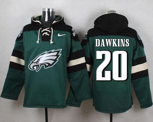Nike Eagles #20 Brian Dawkins Midnight Green Player Pullover NFL Hoodie - Click Image to Close
